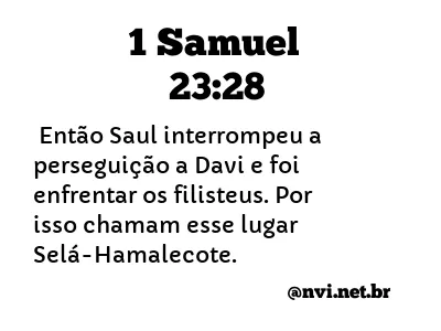 1 SAMUEL 23:28 NVI NOVA VERSÃO INTERNACIONAL