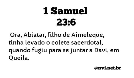 1 SAMUEL 23:6 NVI NOVA VERSÃO INTERNACIONAL