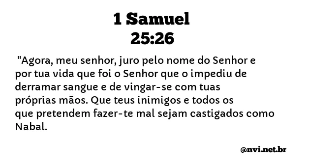 1 SAMUEL 25:26 NVI NOVA VERSÃO INTERNACIONAL
