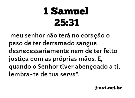 1 SAMUEL 25:31 NVI NOVA VERSÃO INTERNACIONAL