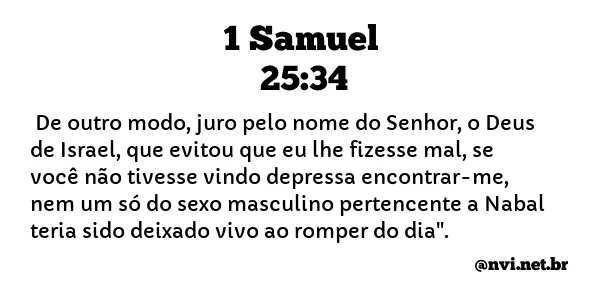 1 SAMUEL 25:34 NVI NOVA VERSÃO INTERNACIONAL