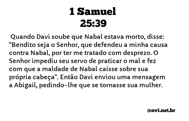 1 SAMUEL 25:39 NVI NOVA VERSÃO INTERNACIONAL