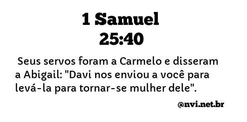 1 SAMUEL 25:40 NVI NOVA VERSÃO INTERNACIONAL