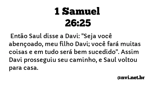 1 SAMUEL 26:25 NVI NOVA VERSÃO INTERNACIONAL