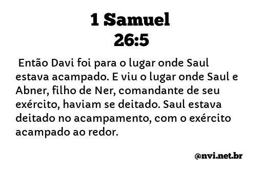 1 SAMUEL 26:5 NVI NOVA VERSÃO INTERNACIONAL