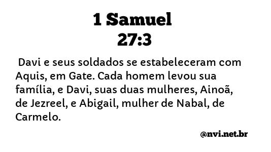 1 SAMUEL 27:3 NVI NOVA VERSÃO INTERNACIONAL