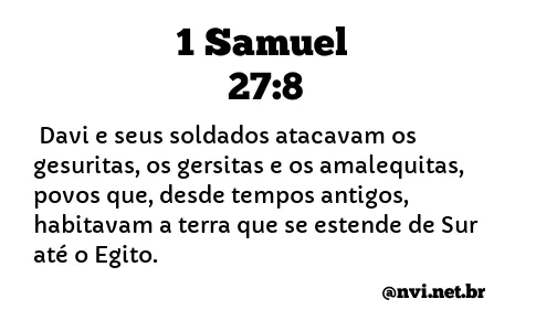 1 SAMUEL 27:8 NVI NOVA VERSÃO INTERNACIONAL