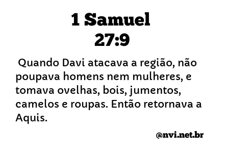 1 SAMUEL 27:9 NVI NOVA VERSÃO INTERNACIONAL