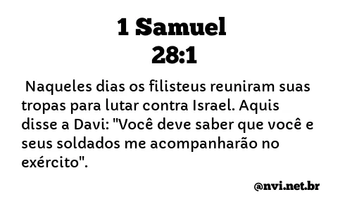 1 SAMUEL 28:1 NVI NOVA VERSÃO INTERNACIONAL