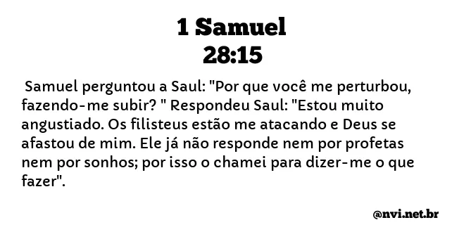 1 SAMUEL 28:15 NVI NOVA VERSÃO INTERNACIONAL