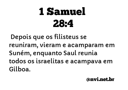 1 SAMUEL 28:4 NVI NOVA VERSÃO INTERNACIONAL