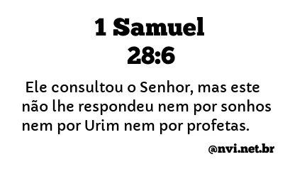 1 SAMUEL 28:6 NVI NOVA VERSÃO INTERNACIONAL