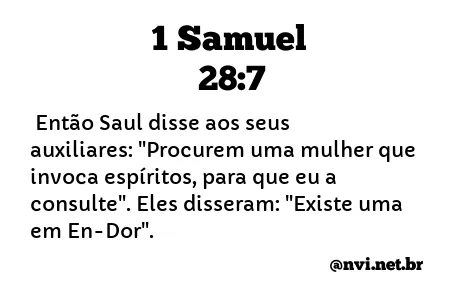 1 SAMUEL 28:7 NVI NOVA VERSÃO INTERNACIONAL