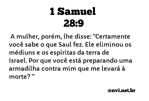 1 SAMUEL 28:9 NVI NOVA VERSÃO INTERNACIONAL