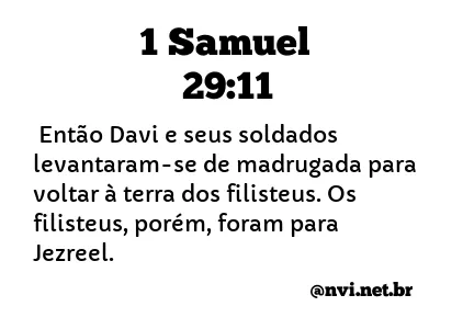 1 SAMUEL 29:11 NVI NOVA VERSÃO INTERNACIONAL