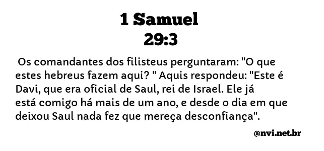 1 SAMUEL 29:3 NVI NOVA VERSÃO INTERNACIONAL