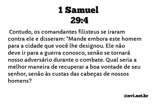 1 SAMUEL 29:4 NVI NOVA VERSÃO INTERNACIONAL