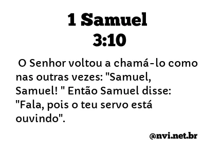 1 SAMUEL 3:10 NVI NOVA VERSÃO INTERNACIONAL