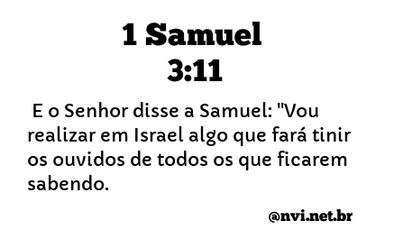 1 SAMUEL 3:11 NVI NOVA VERSÃO INTERNACIONAL