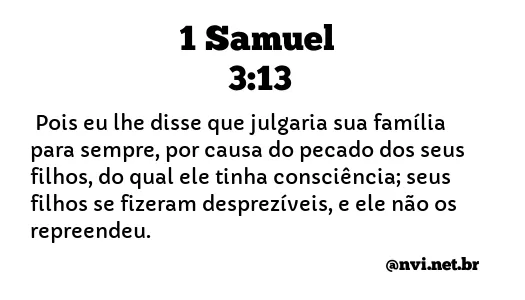 1 SAMUEL 3:13 NVI NOVA VERSÃO INTERNACIONAL