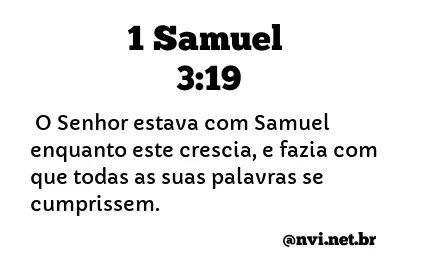 1 SAMUEL 3:19 NVI NOVA VERSÃO INTERNACIONAL