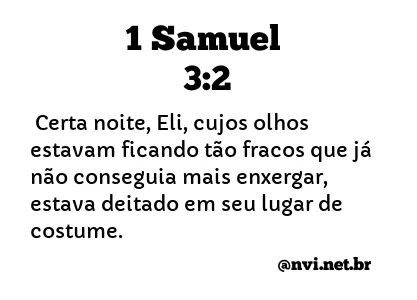 1 SAMUEL 3:2 NVI NOVA VERSÃO INTERNACIONAL