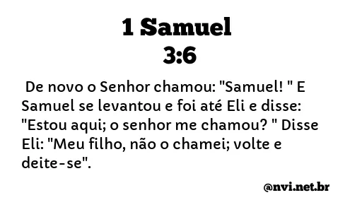 1 SAMUEL 3:6 NVI NOVA VERSÃO INTERNACIONAL