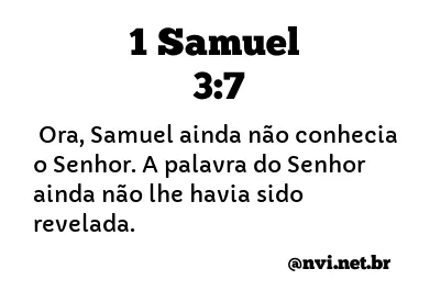 1 SAMUEL 3:7 NVI NOVA VERSÃO INTERNACIONAL