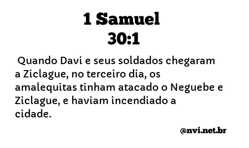 1 SAMUEL 30:1 NVI NOVA VERSÃO INTERNACIONAL