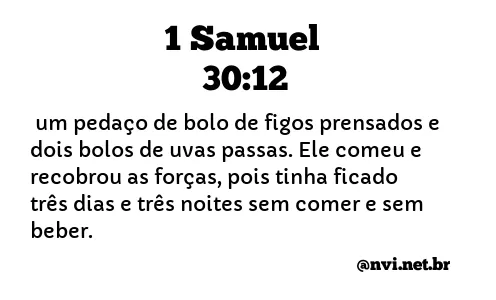 1 SAMUEL 30:12 NVI NOVA VERSÃO INTERNACIONAL