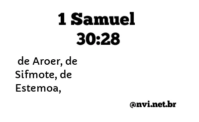 1 SAMUEL 30:28 NVI NOVA VERSÃO INTERNACIONAL