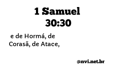 1 SAMUEL 30:30 NVI NOVA VERSÃO INTERNACIONAL