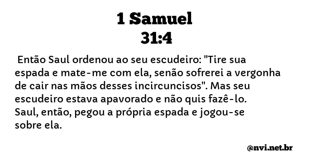 1 SAMUEL 31:4 NVI NOVA VERSÃO INTERNACIONAL