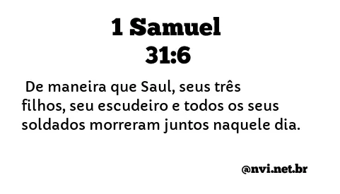 1 SAMUEL 31:6 NVI NOVA VERSÃO INTERNACIONAL