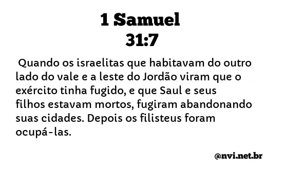 1 SAMUEL 31:7 NVI NOVA VERSÃO INTERNACIONAL