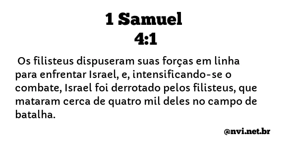 1 SAMUEL 4:1 NVI NOVA VERSÃO INTERNACIONAL