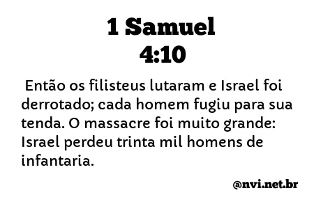 1 SAMUEL 4:10 NVI NOVA VERSÃO INTERNACIONAL