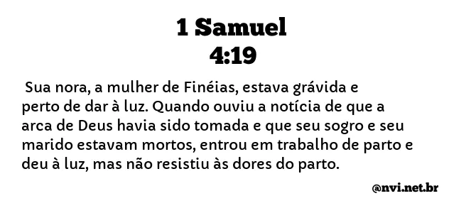 1 SAMUEL 4:19 NVI NOVA VERSÃO INTERNACIONAL