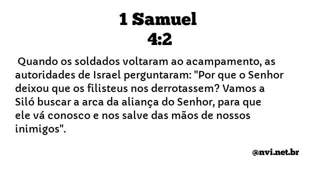 1 SAMUEL 4:2 NVI NOVA VERSÃO INTERNACIONAL