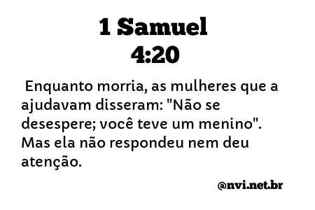 1 SAMUEL 4:20 NVI NOVA VERSÃO INTERNACIONAL