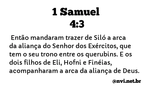 1 SAMUEL 4:3 NVI NOVA VERSÃO INTERNACIONAL