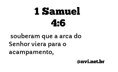 1 SAMUEL 4:6 NVI NOVA VERSÃO INTERNACIONAL