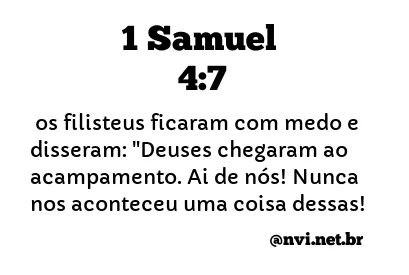 1 SAMUEL 4:7 NVI NOVA VERSÃO INTERNACIONAL