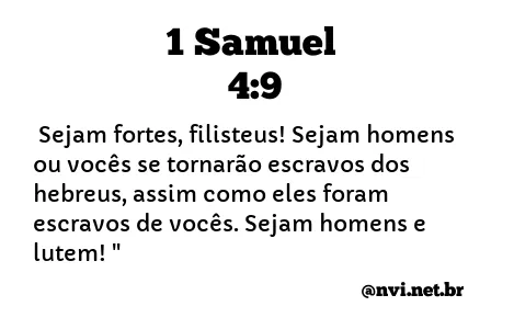 1 SAMUEL 4:9 NVI NOVA VERSÃO INTERNACIONAL