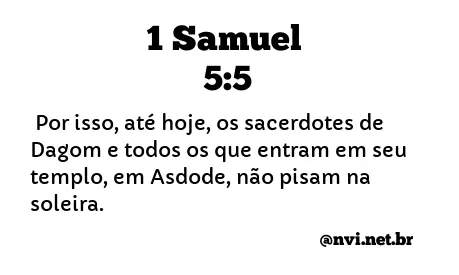 1 SAMUEL 5:5 NVI NOVA VERSÃO INTERNACIONAL