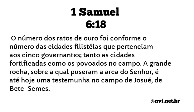 1 SAMUEL 6:18 NVI NOVA VERSÃO INTERNACIONAL