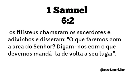 1 SAMUEL 6:2 NVI NOVA VERSÃO INTERNACIONAL