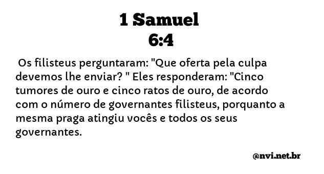 1 SAMUEL 6:4 NVI NOVA VERSÃO INTERNACIONAL