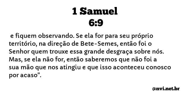 1 SAMUEL 6:9 NVI NOVA VERSÃO INTERNACIONAL