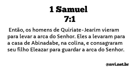 1 SAMUEL 7:1 NVI NOVA VERSÃO INTERNACIONAL